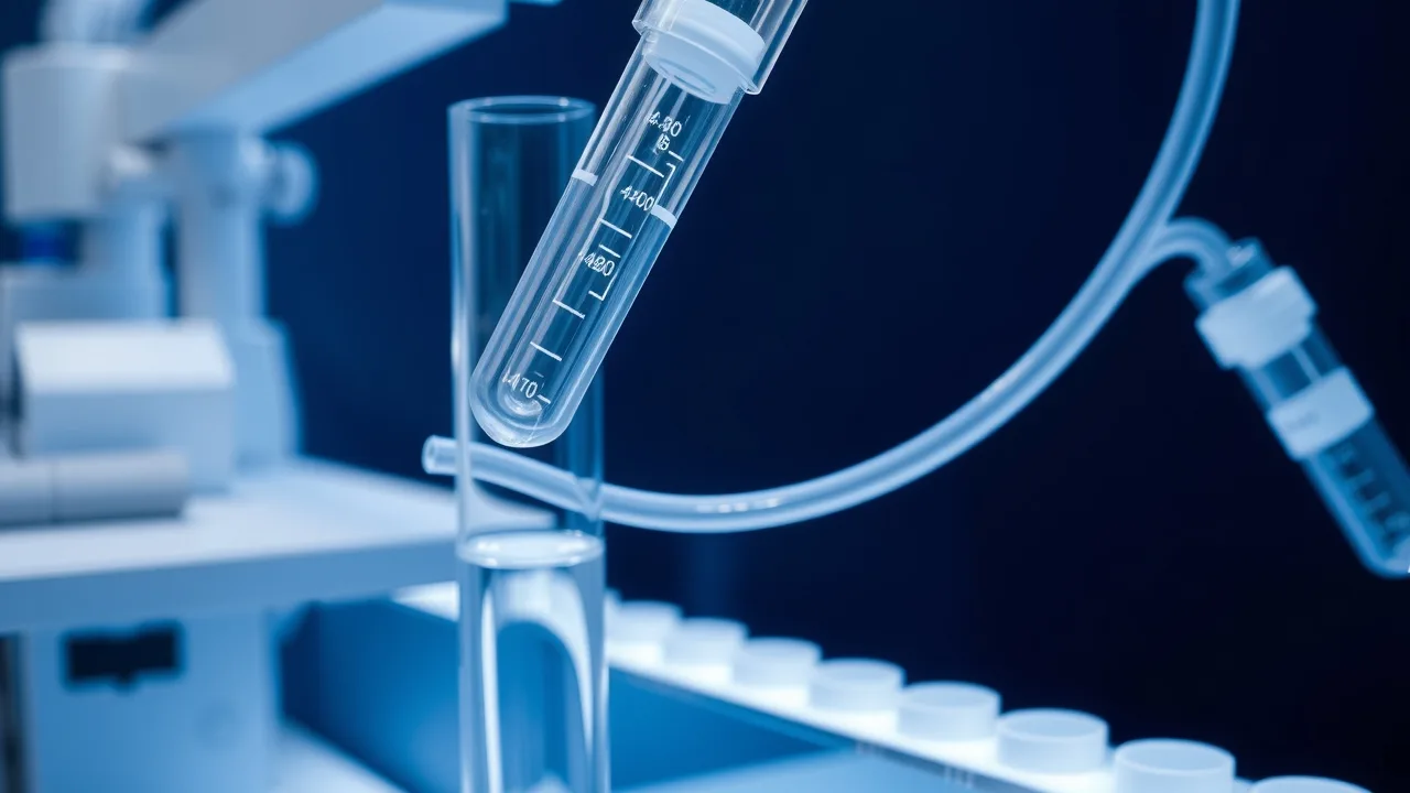 Chromatography column and tubing on an analytical instrument